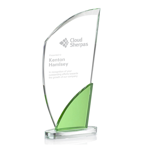 The large beveled sail shape of clear optical crystal is accented... from ASI 84592 St Regis Group / St Regis