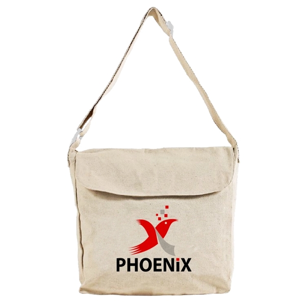 Eco-friendly Natural cotton canvas messenger bag, 13" h x 13" w... from ASI 67557 LimeLight Ent / Limelight USA