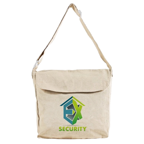 Eco-friendly Natural cotton canvas messenger bag, 13" h x 13" w... from ASI 67557 LimeLight Ent / Limelight USA