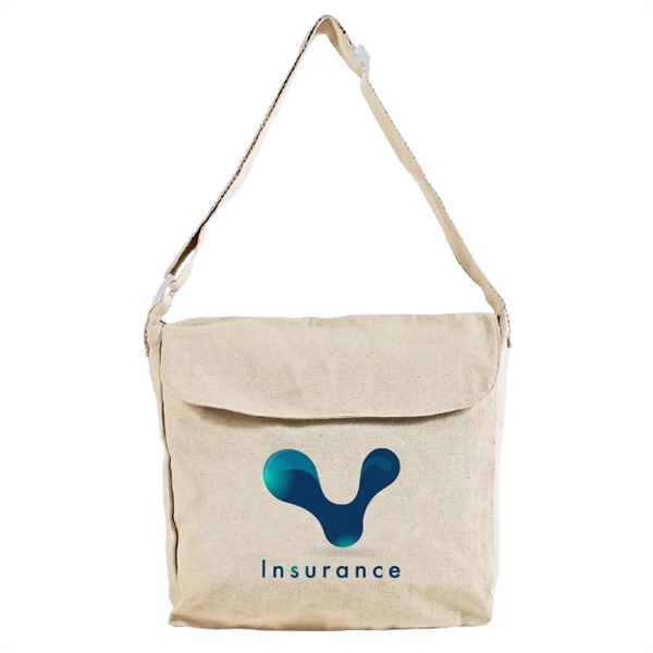 Eco-friendly Natural cotton canvas messenger bag, 13" h x 13" w... from ASI 67557 LimeLight Ent / Limelight USA