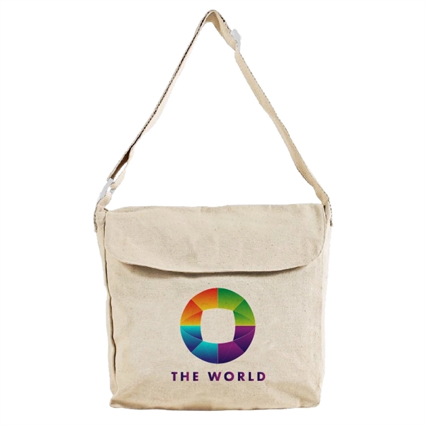 Eco-friendly Natural cotton canvas messenger bag, 13" h x 13" w... from ASI 67557 LimeLight Ent / Limelight USA