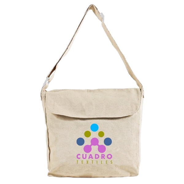 Eco-friendly Natural cotton canvas messenger bag, 13" h x 13" w... from ASI 67557 LimeLight Ent / Limelight USA