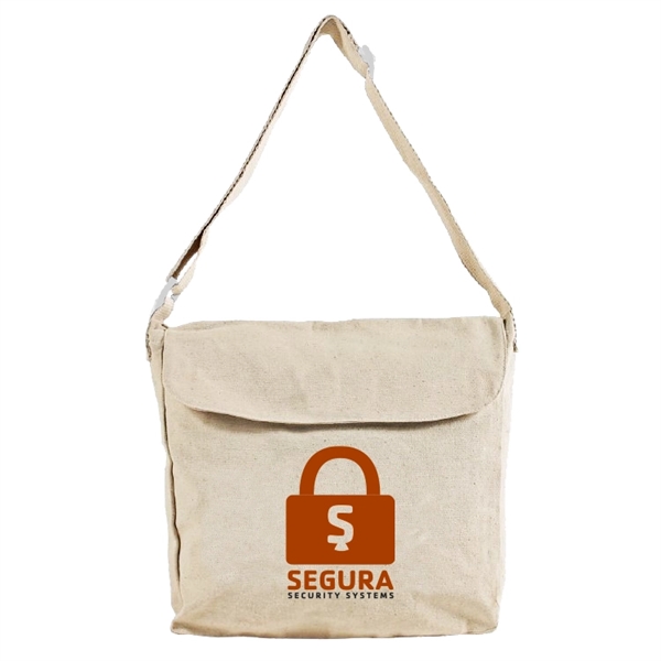 Eco-friendly Natural cotton canvas messenger bag, 13" h x 13" w... from ASI 67557 LimeLight Ent / Limelight USA