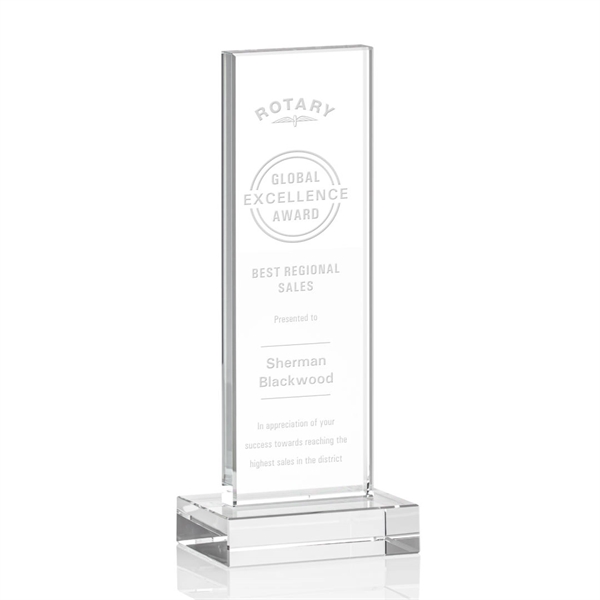 The Holmes Starfire Crystal Award features a tall Starfire Upright mounted... from ASI 84592 St Regis Group / St Regis