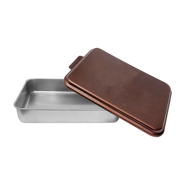 13" x 9" x 2.5" powder-coated aluminum cake pan with lid.... from ASI 74601 Calico