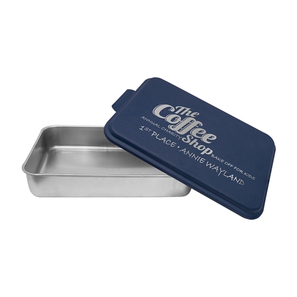 13" x 9" x 2.5" powder-coated aluminum cake pan with lid.... from ASI 74601 Calico