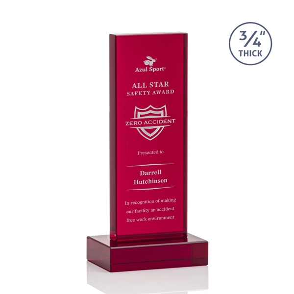 The Marvelous Hathaway Award features a striking Ruby Crystal Tower mounted... from ASI 84592 St Regis Group / St Regis