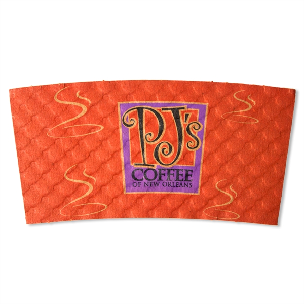 Flexo printed coffee cup sleeves with dimpled surface.... from ASI 88200 TK Sorg's - A Div of Arch Promo Group, LLC