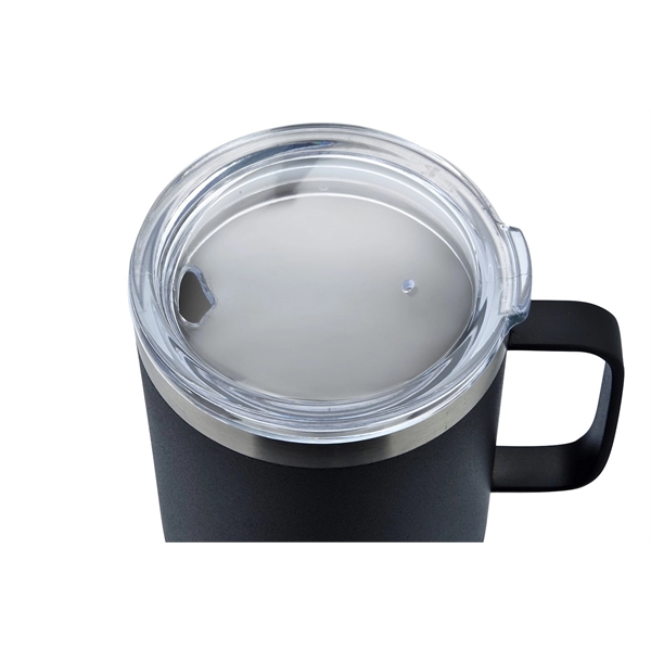 4.5" x 3.5" 14-ounce vacuum-insulated stainless steel travel mug with handle... from ASI 36558 Aprons, Etc.