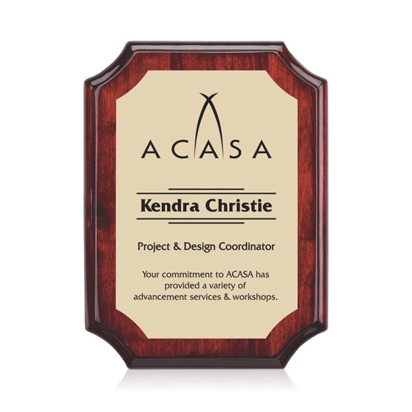 Orsina/Everett Plaque - Rosewood/Gold 7"x9"... from ASI 84592 St Regis Group / St Regis