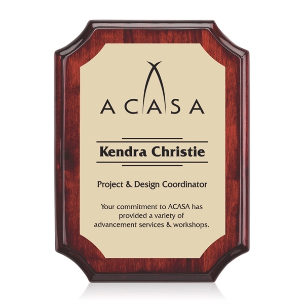 Orsina/Everett Plaque - Rosewood/Gold 7"x9"... from ASI 84592 St Regis Group / St Regis