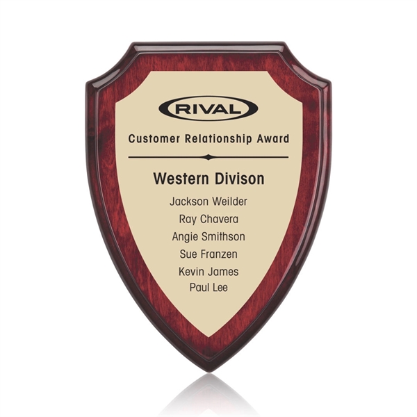 Montague/Everett Plaque - Rosewood/Gold 7"x9"... from ASI 84592 St Regis Group / St Regis