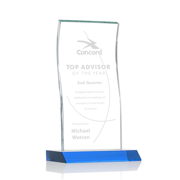 Tall Vertical 0.5” thick Starfire Crystal Tower that elegantly curves and... from ASI 84592 St Regis Group / St Regis