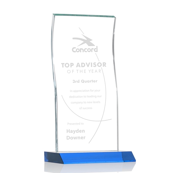 Tall Vertical 0.5” thick Starfire Crystal Tower that elegantly curves and... from ASI 84592 St Regis Group / St Regis