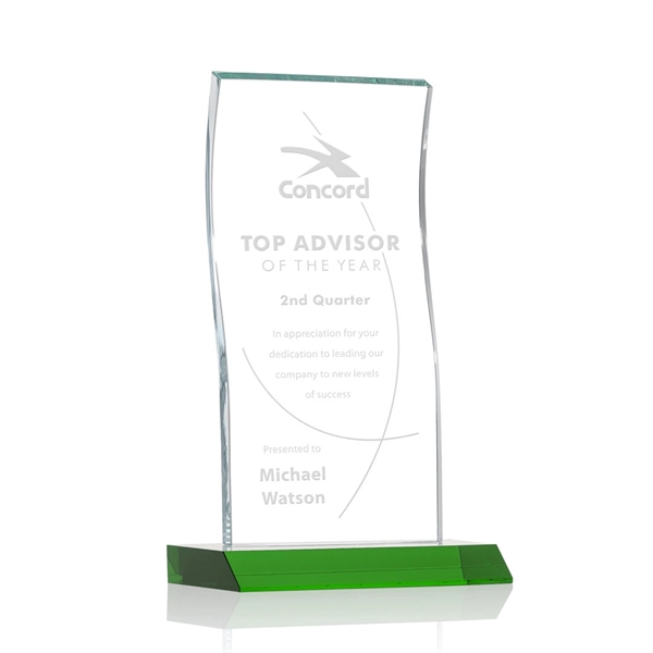 Tall Vertical 0.5” thick Starfire Crystal Tower that elegantly curves and... from ASI 84592 St Regis Group / St Regis