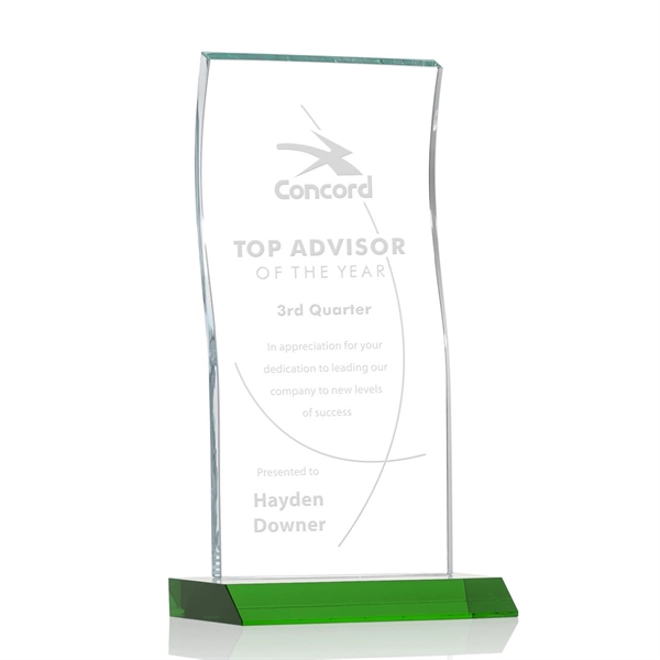 Tall Vertical 0.5” thick Starfire Crystal Tower that elegantly curves and... from ASI 84592 St Regis Group / St Regis