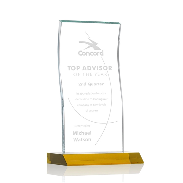 Tall Vertical 0.5” thick Starfire Crystal Tower that elegantly curves and... from ASI 84592 St Regis Group / St Regis