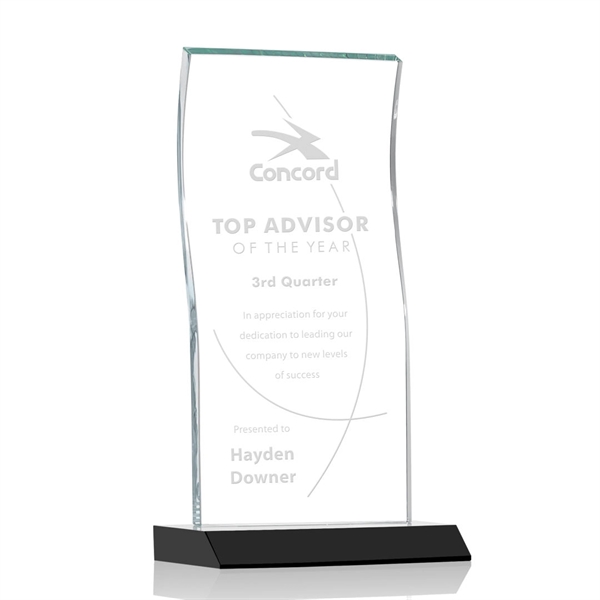 Tall Vertical 0.5” thick Starfire Crystal Tower that elegantly curves and... from ASI 84592 St Regis Group / St Regis