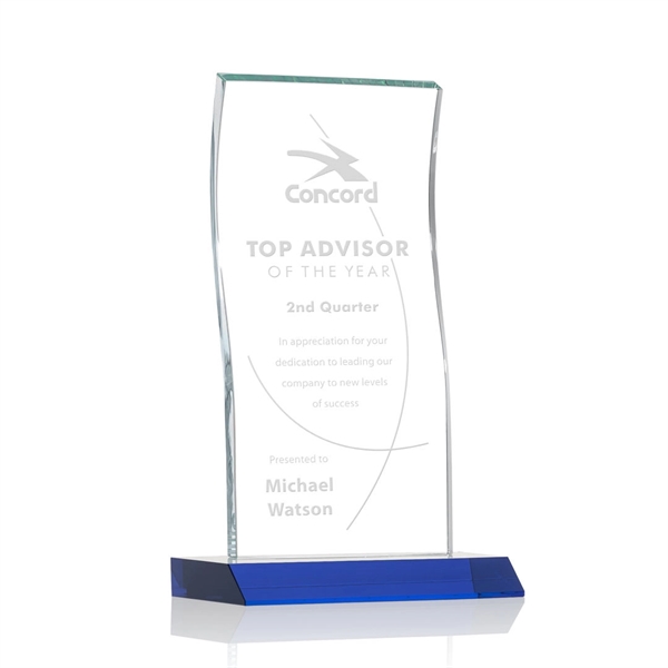 Tall Vertical 0.5” thick Starfire Crystal Tower that elegantly curves and... from ASI 84592 St Regis Group / St Regis