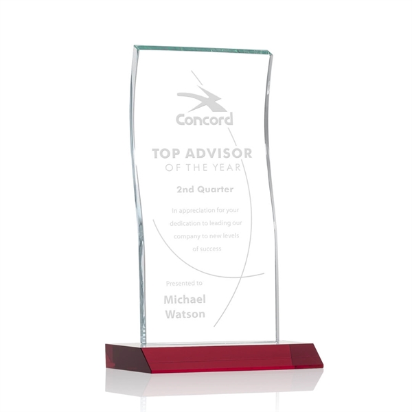 Tall Vertical 0.5” thick Starfire Crystal Tower that elegantly curves and... from ASI 84592 St Regis Group / St Regis