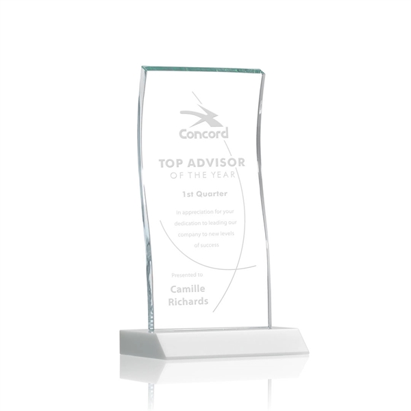 Tall Vertical 0.5” thick Starfire Crystal Tower that elegantly curves and... from ASI 84592 St Regis Group / St Regis