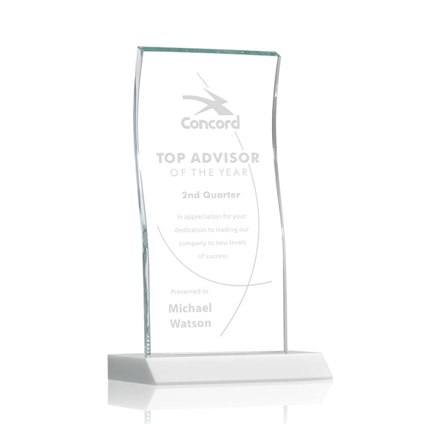 Tall Vertical 0.5” thick Starfire Crystal Tower that elegantly curves and... from ASI 84592 St Regis Group / St Regis