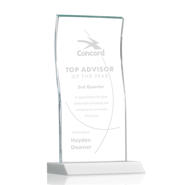 Tall Vertical 0.5” thick Starfire Crystal Tower that elegantly curves and... from ASI 84592 St Regis Group / St Regis