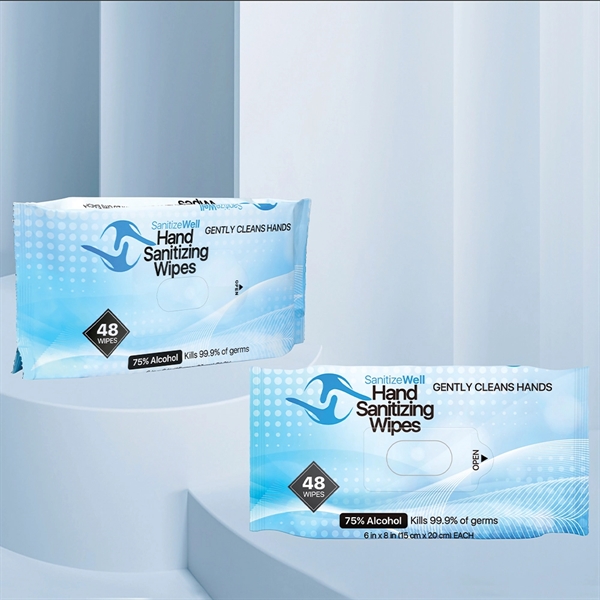 75% Alcohol 48 pc Antibacterial wipes that eliminates most pathogenic microorganisms.... from ASI 40544 Binaco