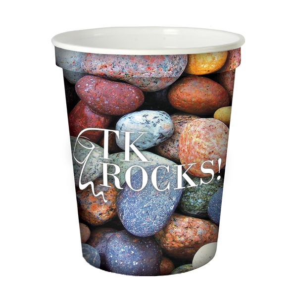 Color Rich imprinted smooth white stadium cup.... from ASI 88200 TK Sorg's - A Div of Arch Promo Group, LLC / GRANDE