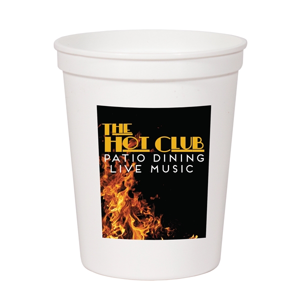 Color Rich imprinted smooth white stadium cup.... from ASI 88200 TK Sorg's - A Div of Arch Promo Group, LLC / GRANDE