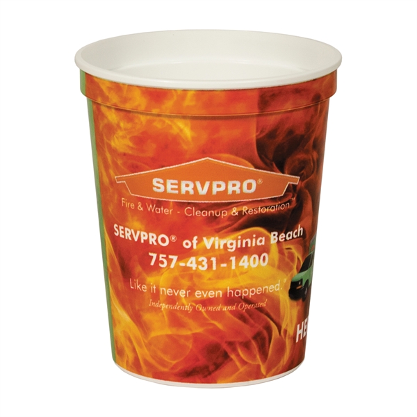 Color Rich imprinted smooth white stadium cup.... from ASI 88200 TK Sorg's - A Div of Arch Promo Group, LLC / GRANDE