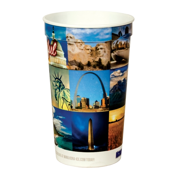 Color Rich imprinted smooth white stadium cup.... from ASI 88200 TK Sorg's - A Div of Arch Promo Group, LLC / GRANDE