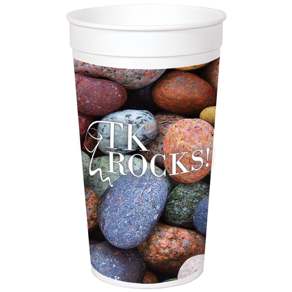 Color Rich imprinted smooth white stadium cup.... from ASI 88200 TK Sorg's - A Div of Arch Promo Group, LLC / GRANDE