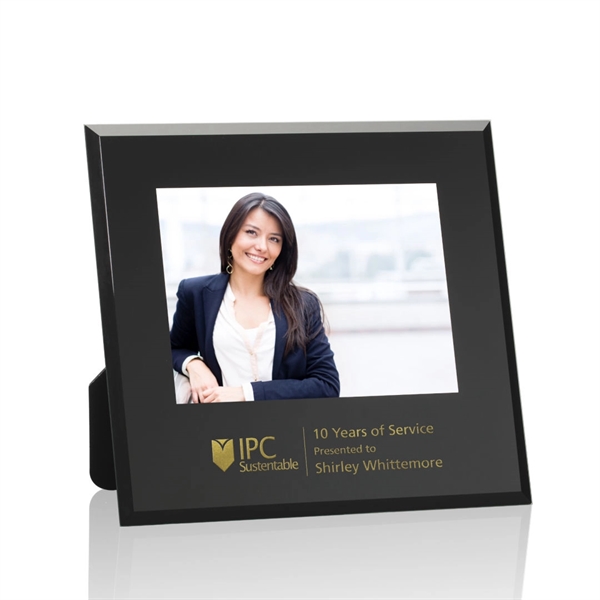 Striking Beveled Crystal Frame features a shimmering gold or silver foil... from ASI 84592 St Regis Group