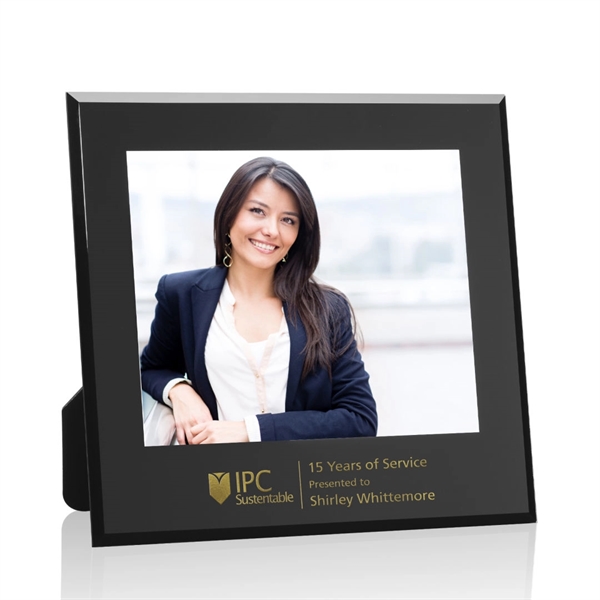 Striking Beveled Crystal Frame features a shimmering gold or silver foil... from ASI 84592 St Regis Group