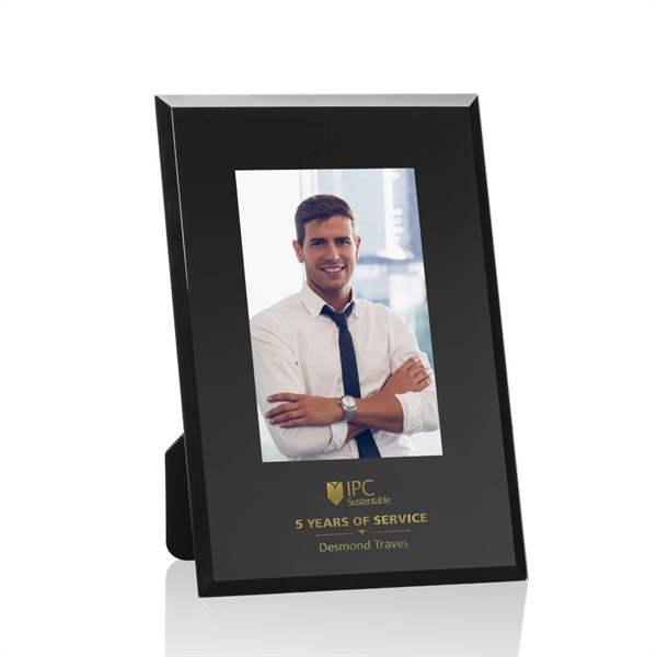 Striking Beveled Crystal Frame features a shimmering gold or silver foil... from ASI 84592 St Regis Group
