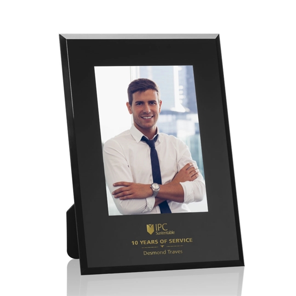 Striking Beveled Crystal Frame features a shimmering gold or silver foil... from ASI 84592 St Regis Group