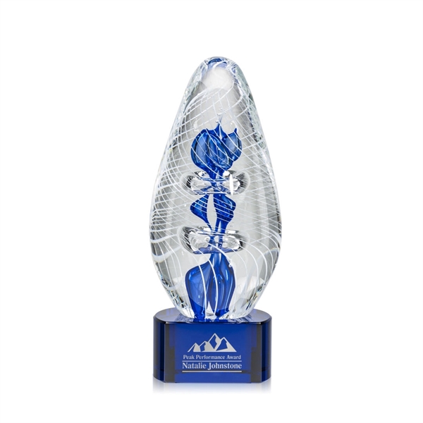 Hand blown art glass award, 7 1/2" high, on a clear... from ASI 84592 St Regis Group / St Regis