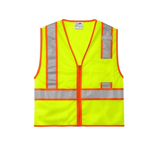 CornerStone ANSI 107 Class 2 Mesh Zippered Two-Tone Vest.... from ASI 84863 SanMar