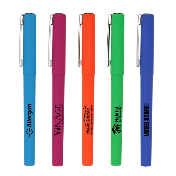 5 1/2" x 1/2" ballpoint gel pen with cap and customization.... from ASI 52840 Evans Manufacturing