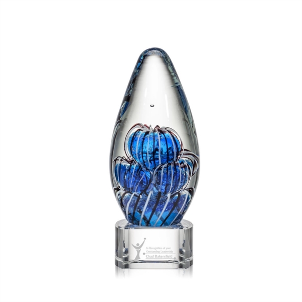 Hand blown art glass award, 7 1/2" High, on a clear... from ASI 84592 St Regis Group / St Regis