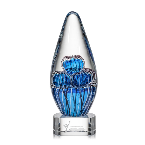 Hand blown art glass award, 7 1/2" High, on a clear... from ASI 84592 St Regis Group / St Regis