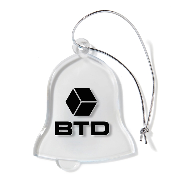A USA-Made clear acrylic ornament in the shape of a bell,... from ASI 46170 Compass Industries Inc