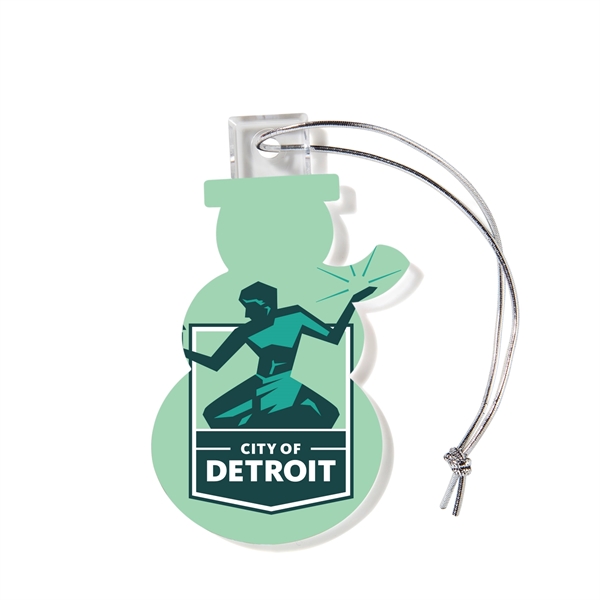 A USA-Made clear acrylic ornament in the shape of a snowman,... from ASI 46170 Compass Industries Inc