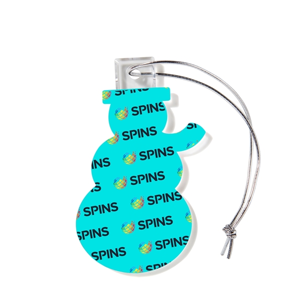 A USA-Made clear acrylic ornament in the shape of a snowman,... from ASI 46170 Compass Industries Inc