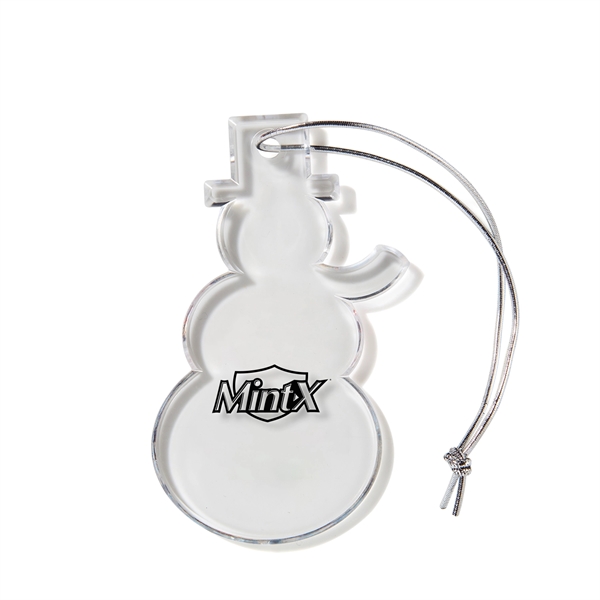 A USA-Made clear acrylic ornament in the shape of a snowman,... from ASI 46170 Compass Industries Inc