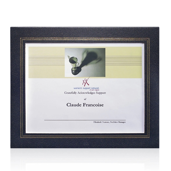Black, Blue, Burgundy, or Green leatherette certificate frame with gold accents.... from ASI 84592 St Regis Group / St Regis