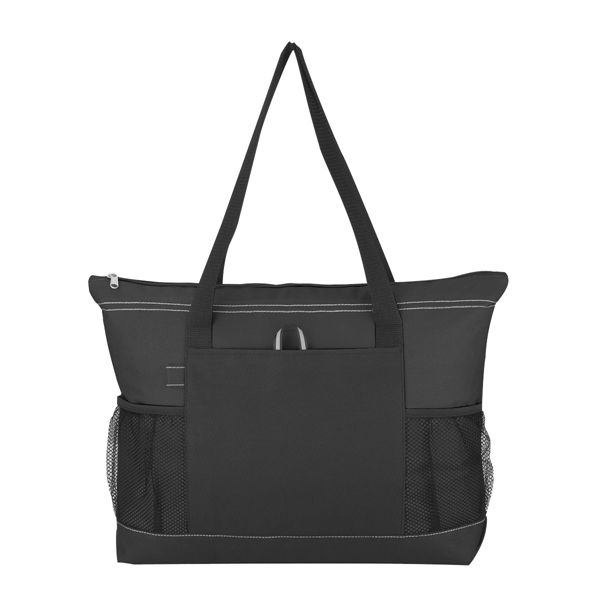 Voyager Tote.  Made Of 600 Denier Polyester.  Top Zippered... from ASI 61125 Hit Promotional Products / Hit®