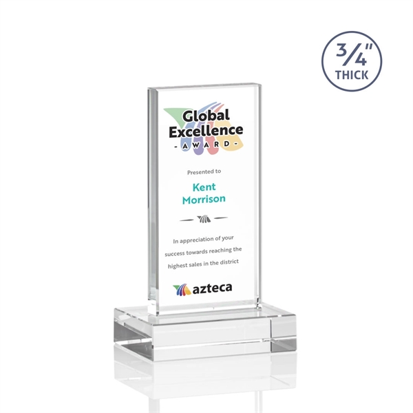 Starfire Crystal Award features a bold vertical pane with large imprint... from ASI 84592 St Regis Group / St Regis