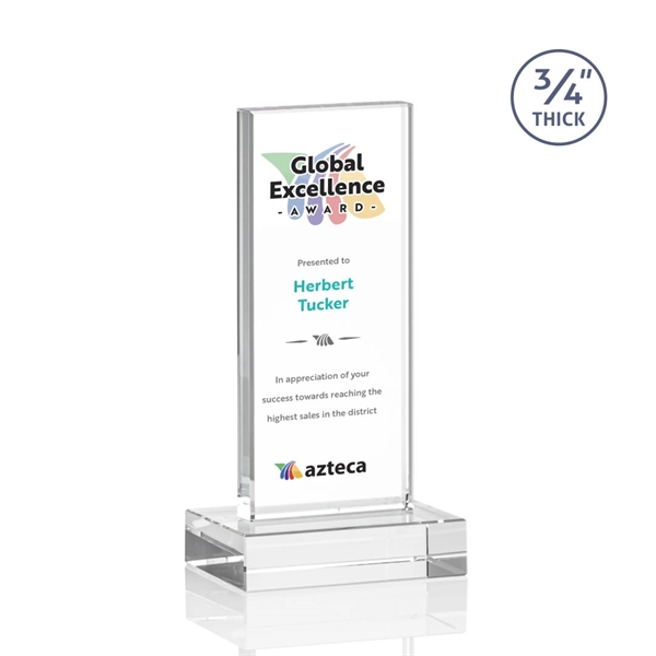 Starfire Crystal Award features a bold vertical pane with large imprint... from ASI 84592 St Regis Group / St Regis